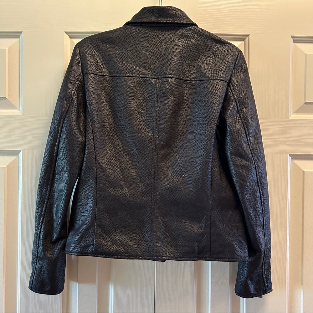 Kut From The Kloth Black Faux Snakeskin Moto Jacket - Picture 8 of 8